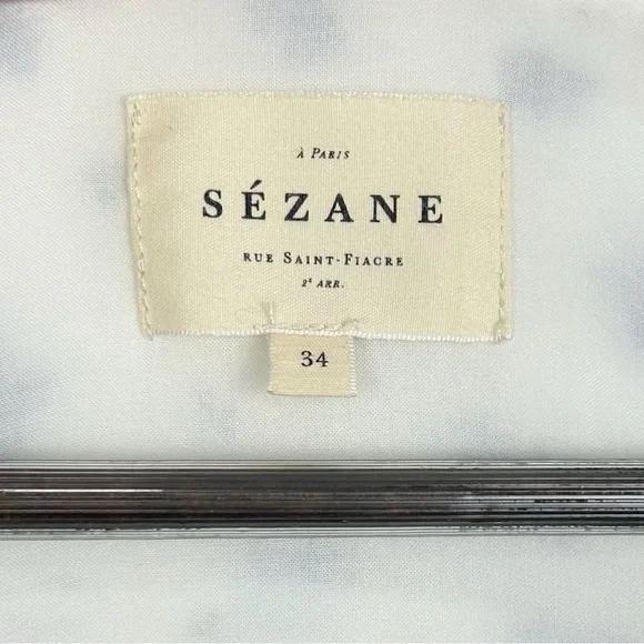 Sézane Aurora Mini Dress in Roses Bleues Floral Long Sleeve Prairie - Picture 11 of 15